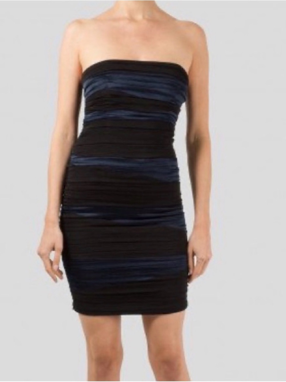 Alice + Olivia by Stacey Bendet Strapless Ruched Dress Black and Navy NWT 6